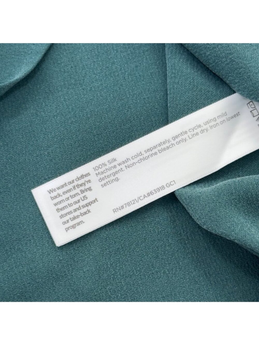 Eileen Fisher Sleeveless Hi-low 100% Silk Georgette Crepe Top Deep Teal Size XS - Picture 4 of 10
